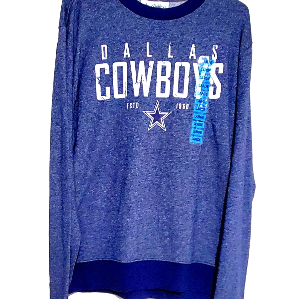 NWT DALLAS COWBOYS AUTHENTIC NFL PULLOVER SWEATER. MENS Sz:L 60% COTTON 40% POLY